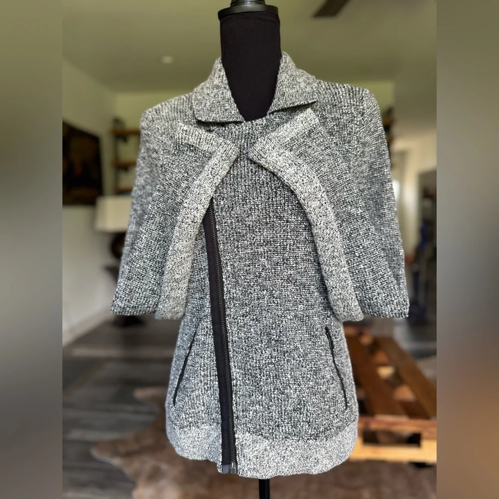 Rag & Bone tweed pattern knitted Moto jacket ; size L - Picture 4 of 13